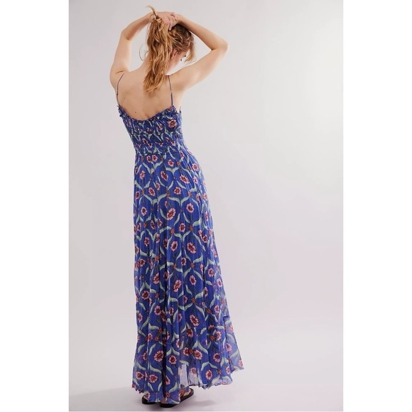 Free People FP One Ciella Maxi Dress Blue Small NWT Bohemian Fairy Floral Spring - Picture 6 of 17